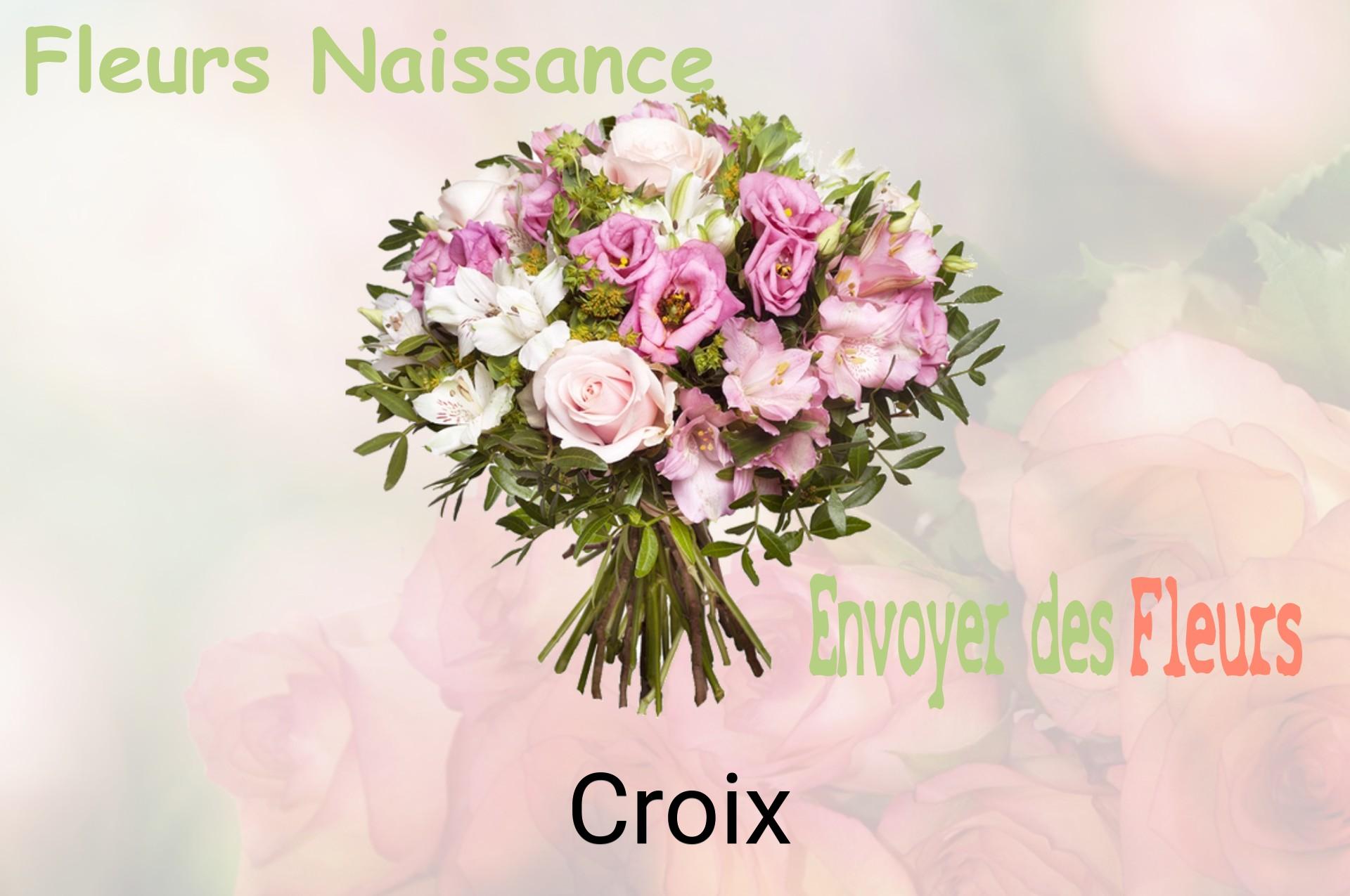 Bouquet de fleurs de naissance livré à Croix